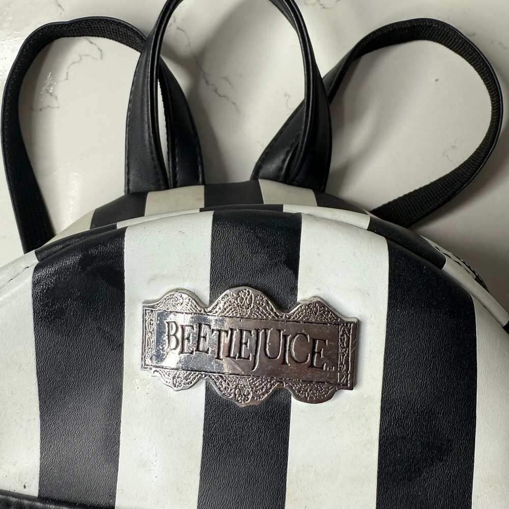 Beetlejuice Striped Mini Backpack - image 4